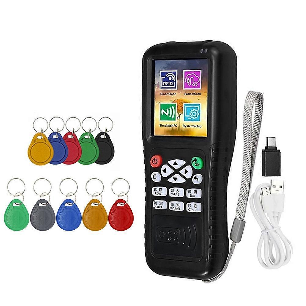 Nfc Rfid Smartcard-lesegerät X100 + 5 Schlüsselanhänger Uid/t5577, Tragbares Schreib- Und Lesegerät, Kontaktloses Programmiergerät, Kompatibel Mit Karten Und Ausweisen, 6-teiliges Zubehörset.