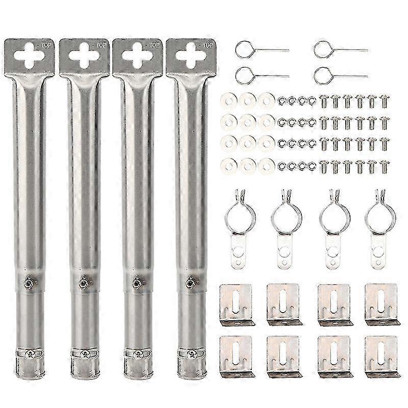 Set Mit 4 Geraden Edelstahlbrennern Für Gasgrills, Universelle Ersatzteile, Robuste Kochrohre, Einfacher Austausch Für Grills
