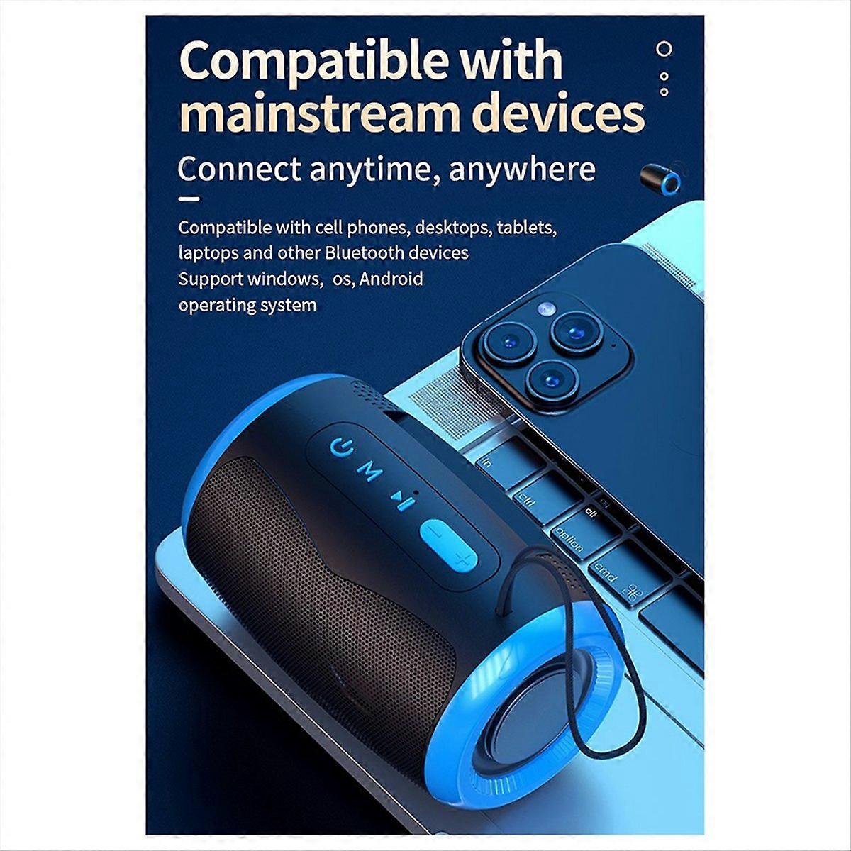 Tragbarer Kabelloser Bluetooth-lautsprecher Für Den Außenbereich, Tragbarer Hifi-lautsprecher, Kraftvoller Klang, Verstärkter Bass, Für Camping Und Reisen, Stereo-audio.
