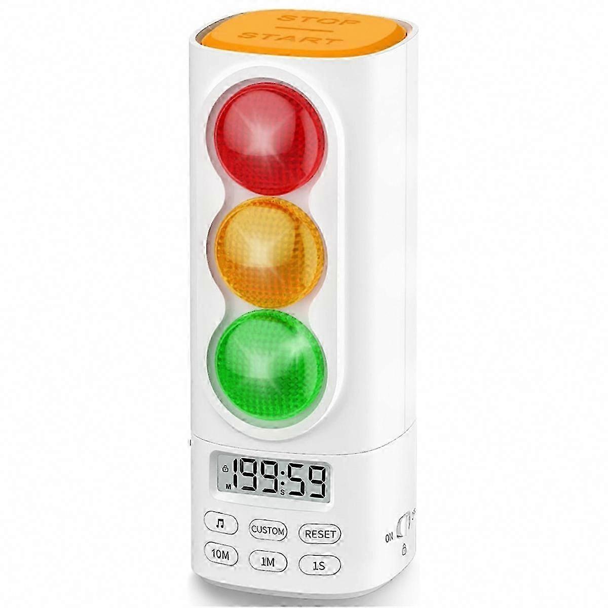 Visueller Und Digitaler Timer Mit Lcd-bildschirm, Lautstärkeregler, 4 Lustigen Klingeltönen Für Kinder, Ampel Zum Erlernen Der Zeit