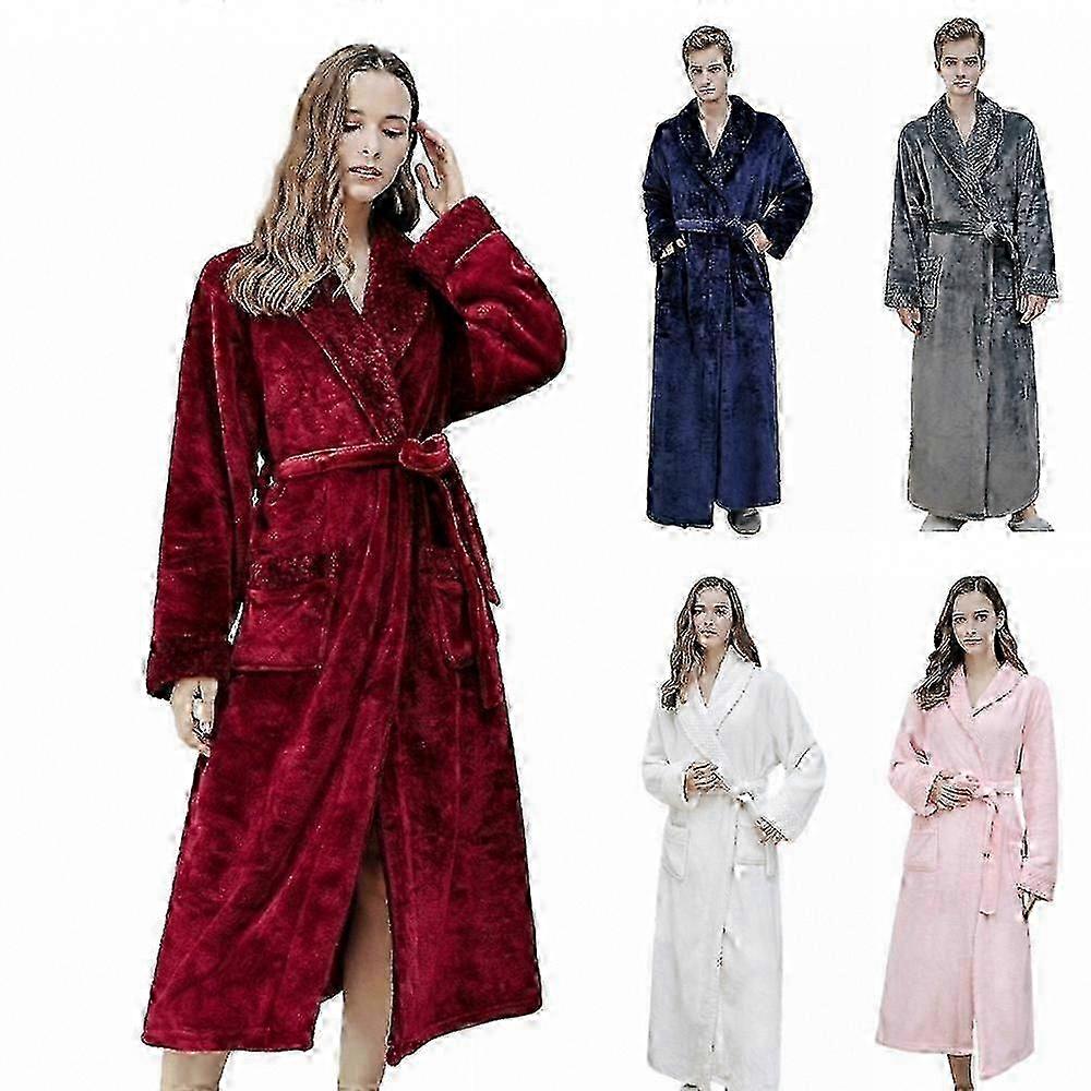 Weicher, Warmer Fleece-bademantel Für Damen Und Herren, Dicker Wintermorgenmantel, Bequeme Loungewear, Einheitsgröße, Ideal Für Zuhause.