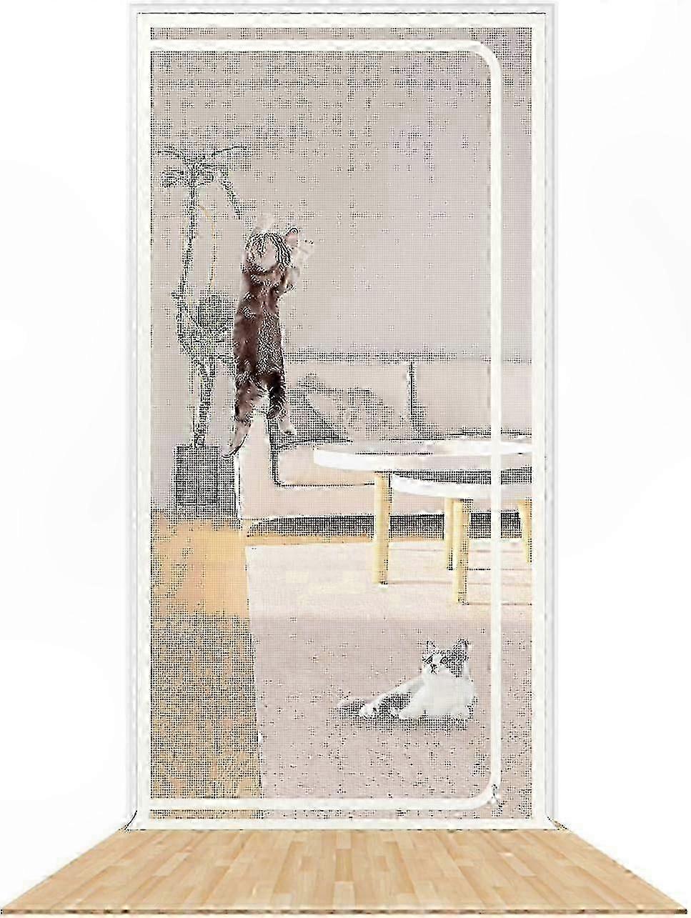 Türschutzgitter Mit Reißverschluss, Robustes Netzgewebe Für Katzen Und Hunde, Ermöglicht Haustieren Einen Einfachen Durchgang, Passend Für Eine 90 X 210 Cm Große Tür.