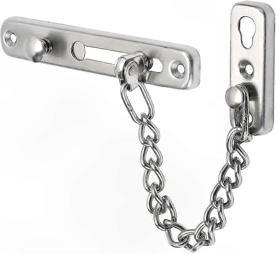 Sicherheitskette Aus Gebürstetem Edelstahl, 4er-set Mit Schrauben, Federbelastetes Einbruchschutzschloss Für Innentüren, Matte Oberfläche, Verstärkter Schutz.