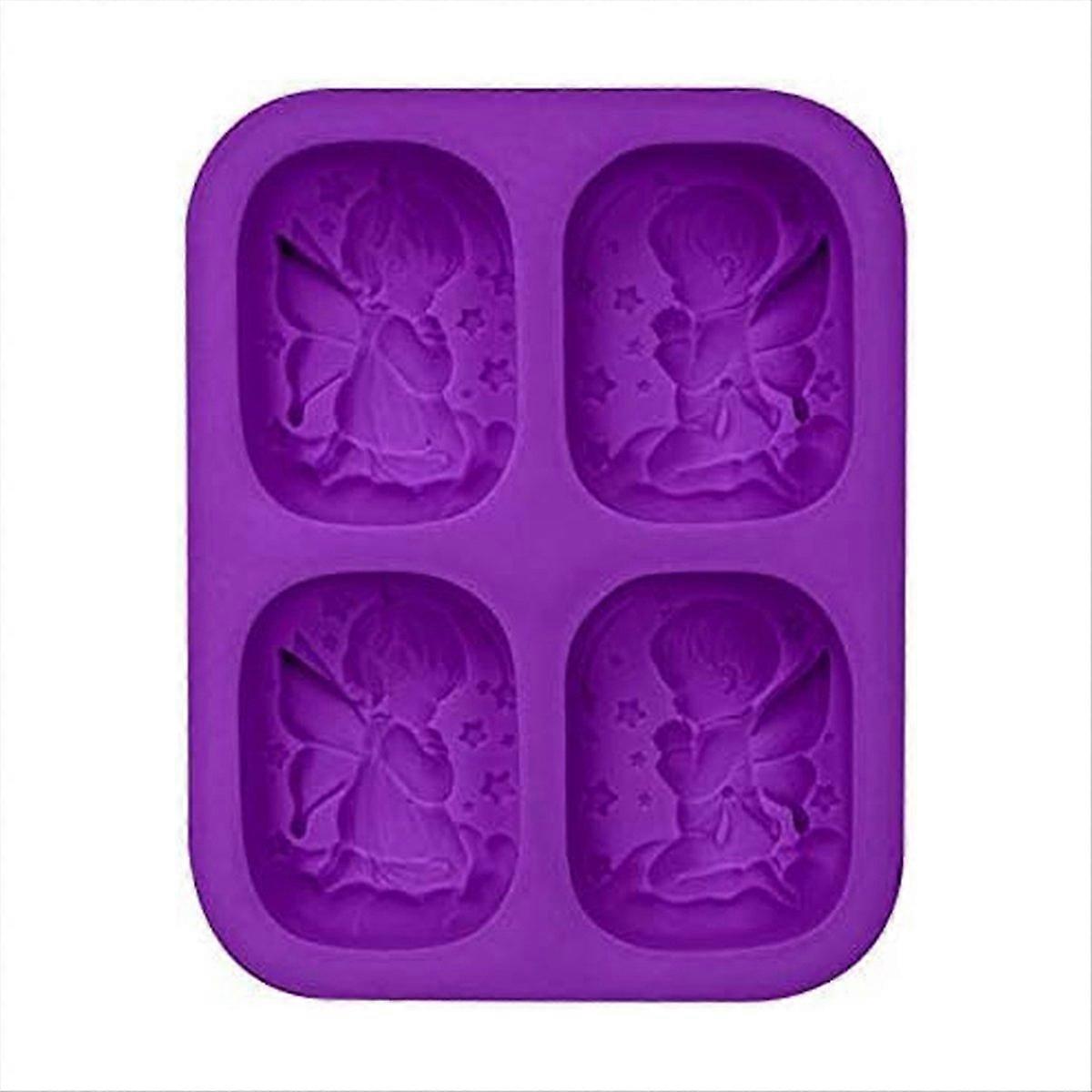 3d-engelsseifenform, 4 Mulden, Handgefertigte Seifenform