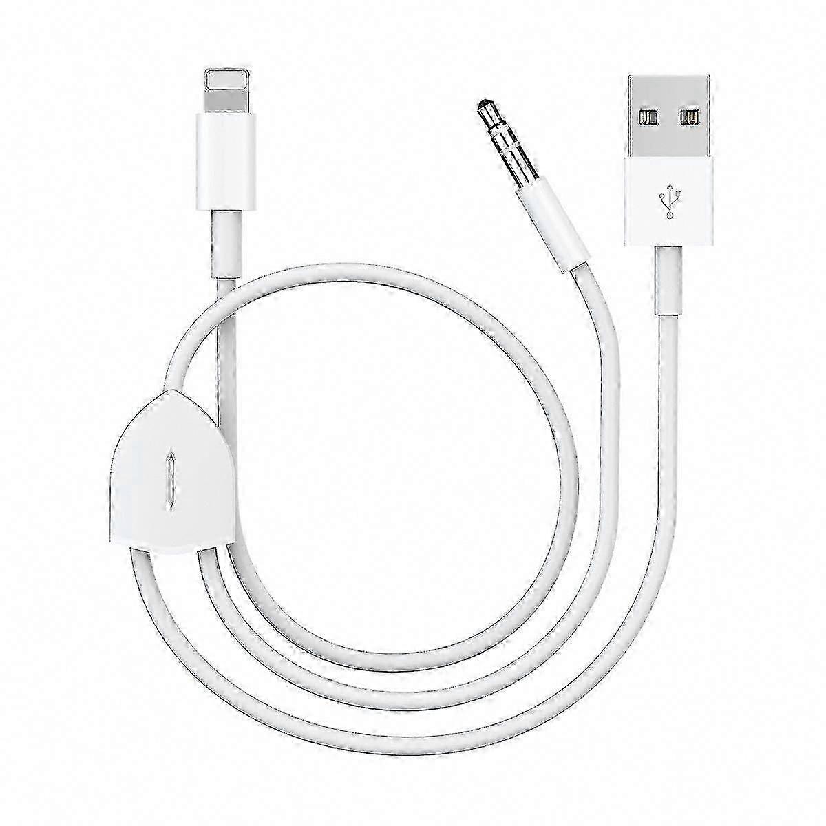 Verbessertes 2-in-1-ladekabel: Gleichzeitiges Laden Und Musikhören Mit Autoradios, Lautsprechern Und Kopfhörern.