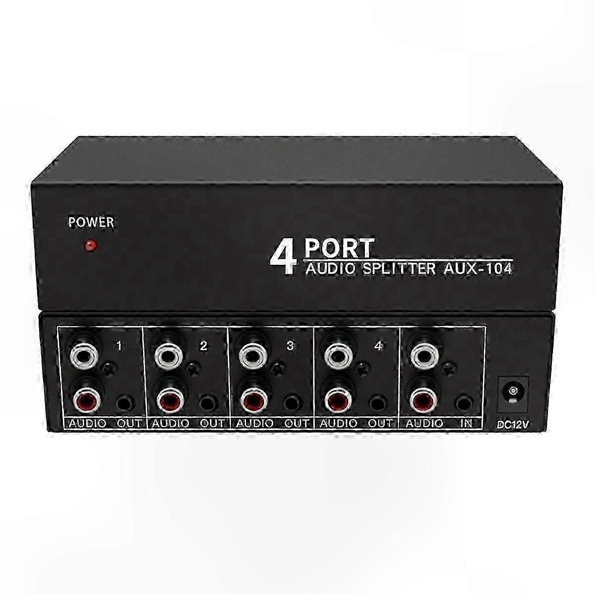 4-wege-rca-splitter Für Pc, Dvd-player Und Lautsprecher Mit Zusätzlicher L/r-stereo-verteilung
