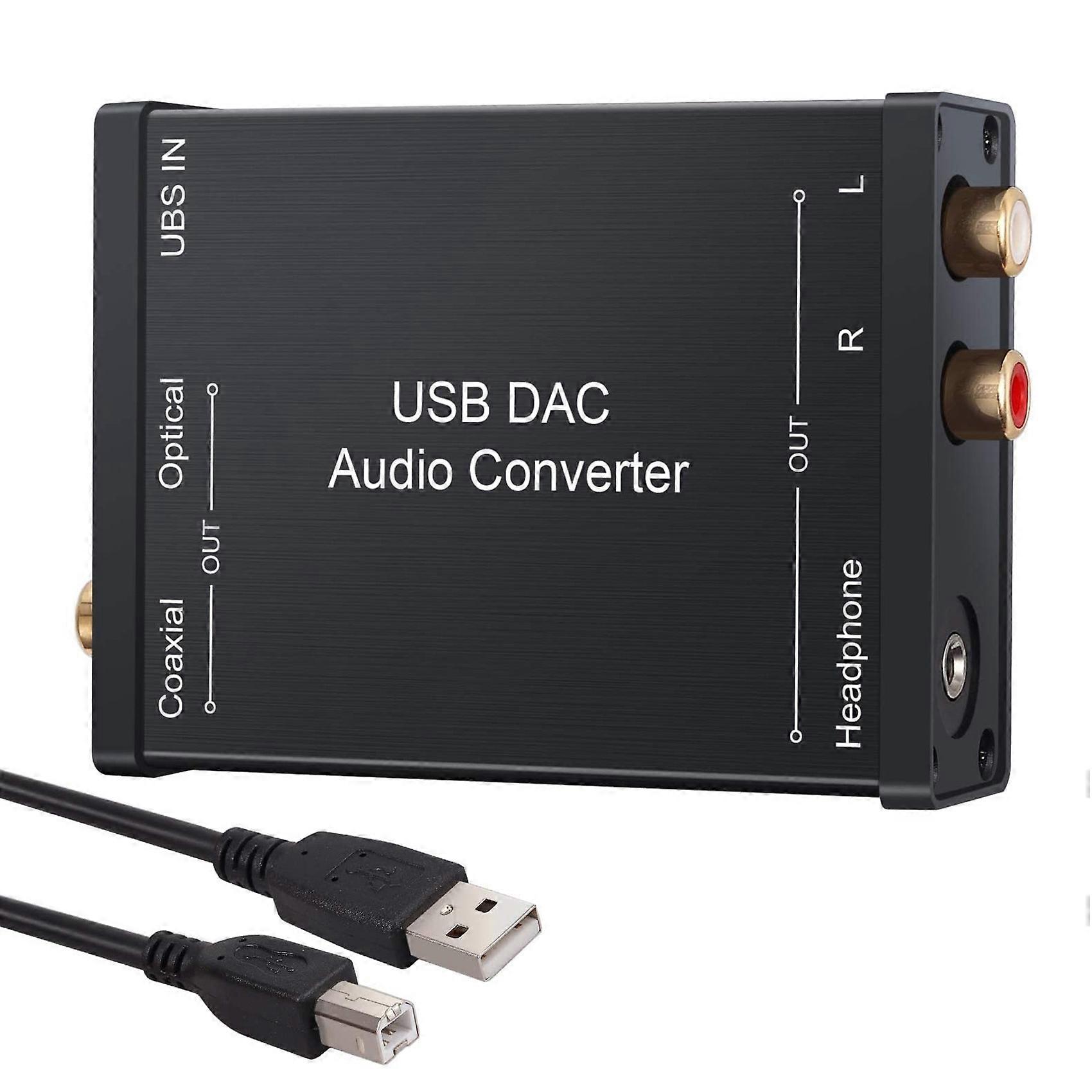 Usb-zu-spdif-koaxial- Und 3,5-mm-klinken-konverter Für Pc, Externer Digitaler Audio-dac, Optischer Und Koaxialer Adapter, Stereo-ausgang, Kompatibel Mit Windows, Mac, Media-player, Schnelle Verbindung