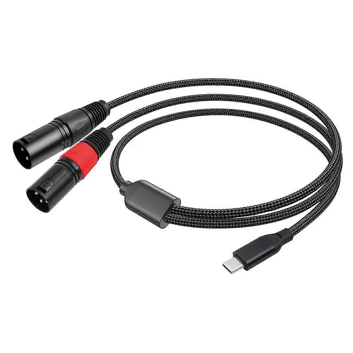 Usb-c-stecker Auf 2 Xlr-stecker Stereo-audiokabel, 1 Meter, Für Verstärker, Professionelle Verbindung, Studioqualität