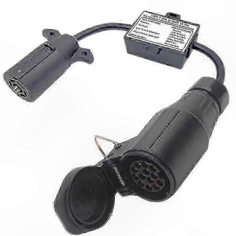 13-poliger Rundstecker Auf 7-poligen Flachstecker-anhängeradapter, Für Amerikanische Fahrzeugbeleuchtung Und Europäische Anhänger, Signalwandler, Robust Und Wasserdicht.