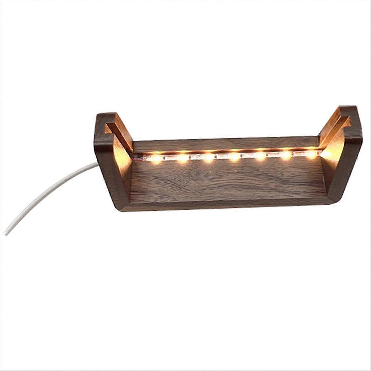 U-förmiger Led-fotorahmen Aus Holz, 12,7 Cm (5 Zoll) Großer Leuchtfuß, Dekorativer Ausstellungsständer Mit Integrierter Beleuchtung, Wand- Oder Tischrahmen, Naturholz, Ideal Für Fotos Und Erinnerungen