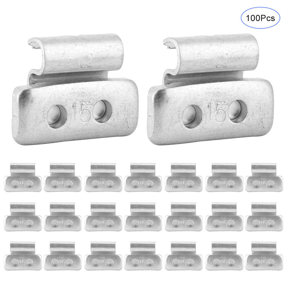 Packung Mit 100 Auswuchtgewichten Aus Aluminiumlegierung, 15 G/0,53 Oz, Typ P, Zum Aufclipsen Für Stahlfelgen