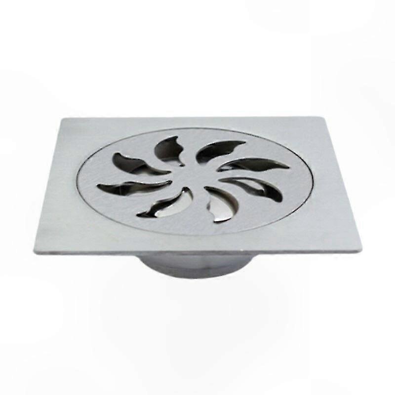 Duschablauf Aus Edelstahl Aisi 304 Für Badezimmerböden, 10x10 Cm Quadratischer Rost, Effiziente Duschentwässerung, Mit Integriertem Siphon, Korrosionsbeständig, Standardmodell, Gebürstete Oberfläche.