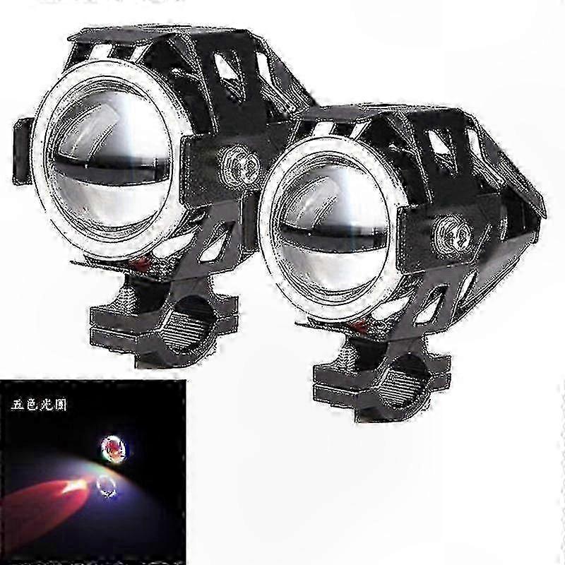 125w U7 Led Motorradscheinwerfer, Nebelscheinwerfer Mit Angelic Halo, Straßen- Und Arbeitsscheinwerfer Für Motorräder