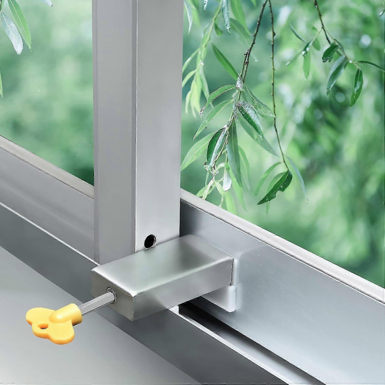 Türrahmenschloss Aus Aluminium Mit Schlüssel Und Kindersicherung Für Schiebefenster, Öffnungssperre, 1-teilig, Robuste Ausführung, Ideal Für Türen Und Fenstertüren