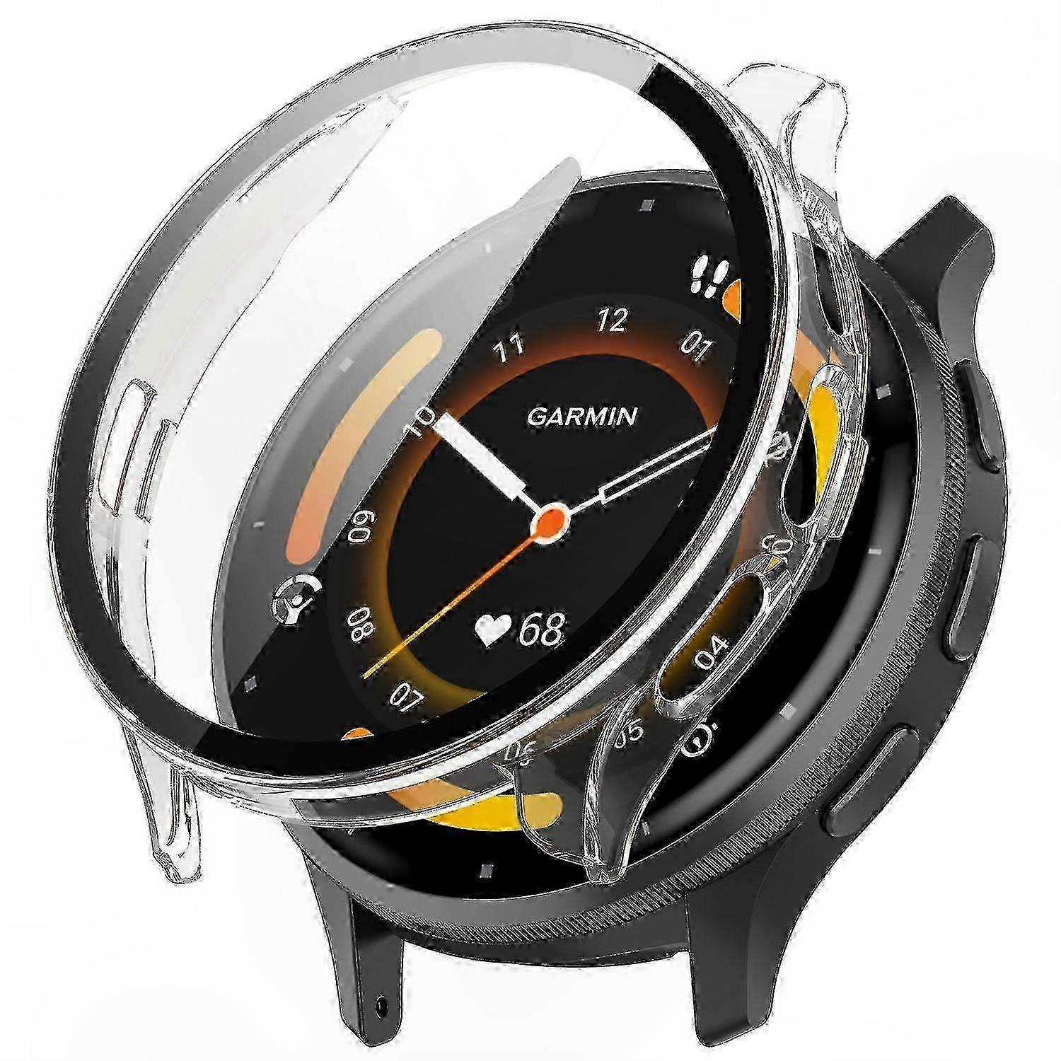 Displayschutzfolie Aus Gehärtetem Glas Und Schutzhülle Für Die Garmin Venu 3 Smartwatch, Komplettset Mit Schutzfolie Und Robustem Gehäuse, Sicherheitszubehör Für Zifferblatt Und Gehäuse, Kompatibel Mi