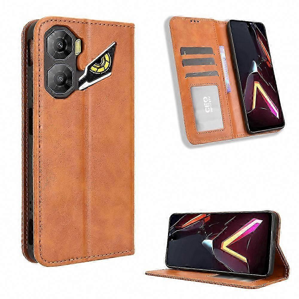 Retro-leder-wallet-case Für Zte Nubia Neo 3 5g, Handyhülle Mit Ständer, Vintage-textur, Robuster Schutz, Gesteppte Oberfläche, Praktisches Accessoire Für Den Alltag