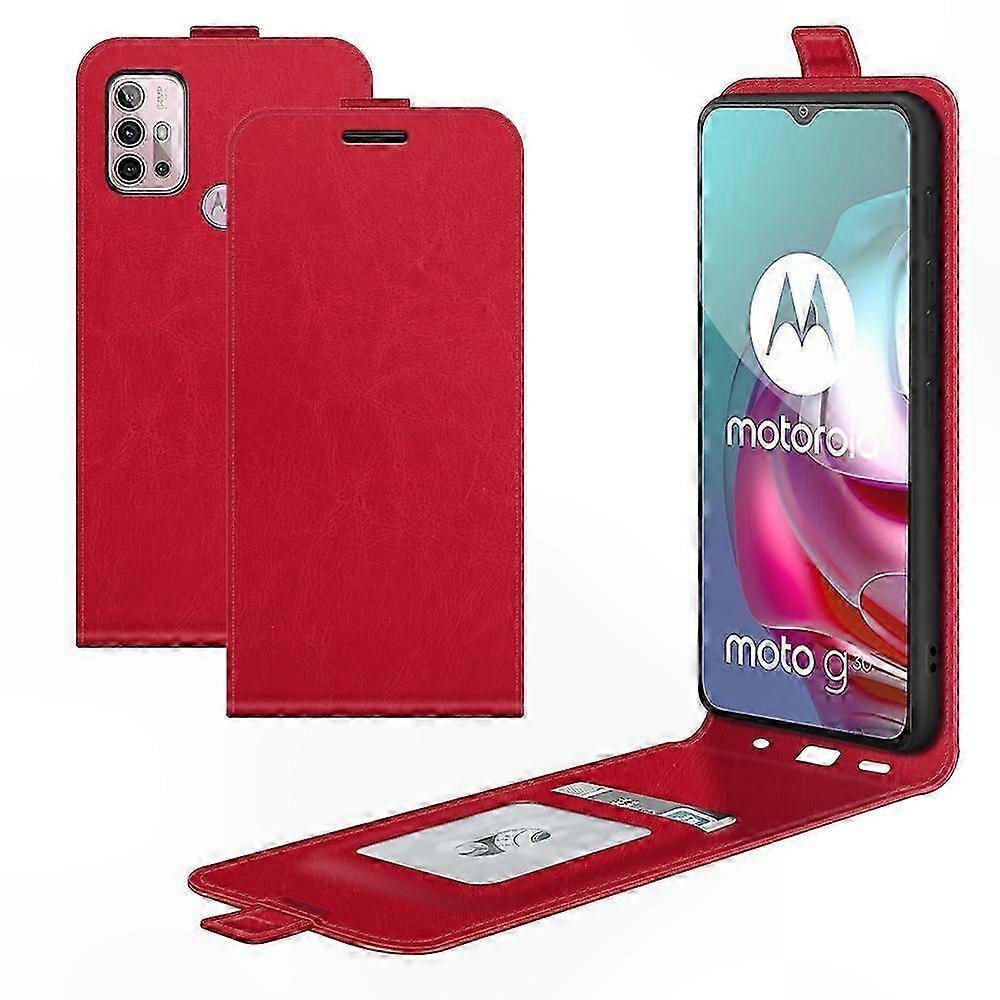 Vertikale Leder-klapphülle Mit Kartenhalter Und Fotorahmen Für Moto G30/g10, Strukturiertes Muster R64, Stilvolle Schutzhülle