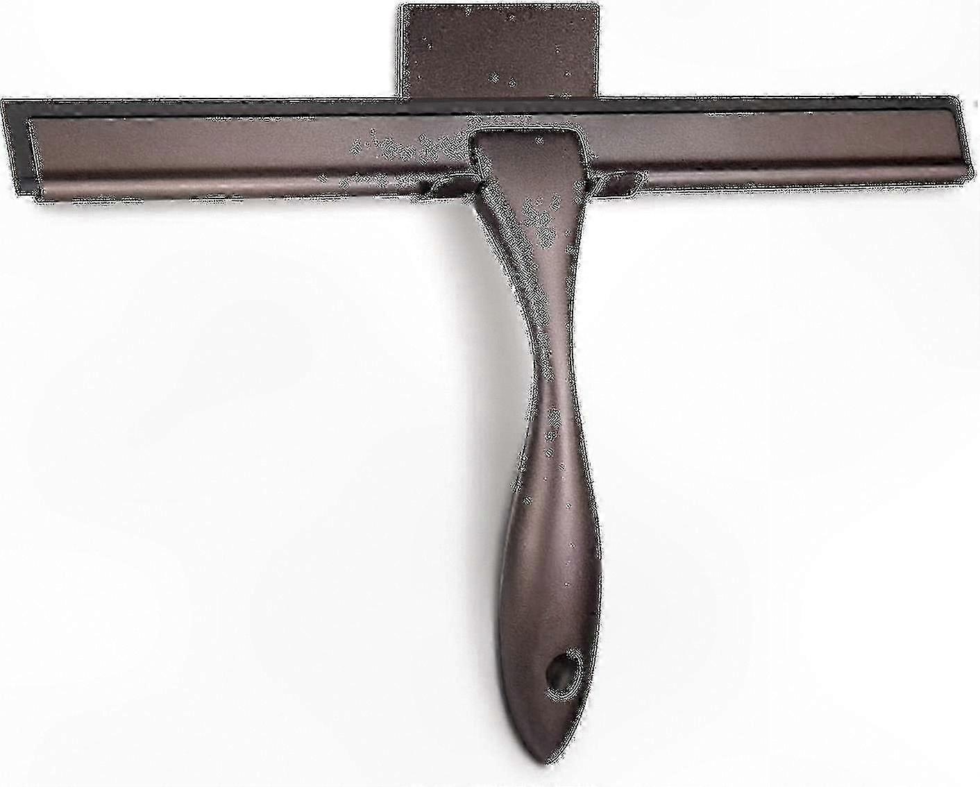 Edelstahl-abzieher Mit Schwarzer Klinge Für Fenster, Oberflächenreinigung, Professionelles Werkzeug, Wasserschaber, Stabiler Griff, Glänzende Oberfläche, Für Den Hausgebrauch, 25 Cm, 1 Stück