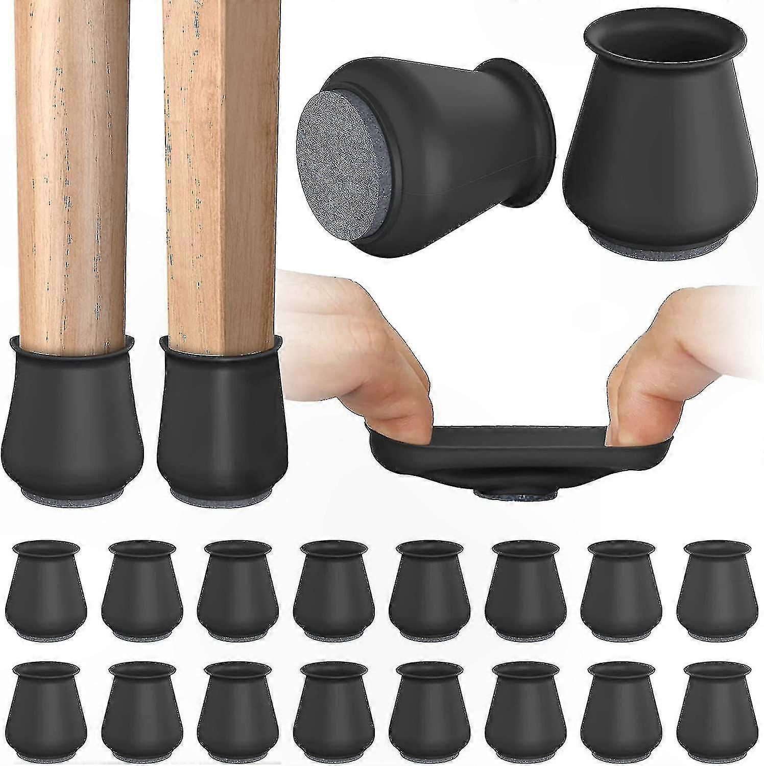 Set Mit 16 Silikon-stuhlbeinkappen, Mit Filz Ausgekleidet, Kratzfest, Rutschfest, Möbelgleiter, Bodenschoner, Fußkappen