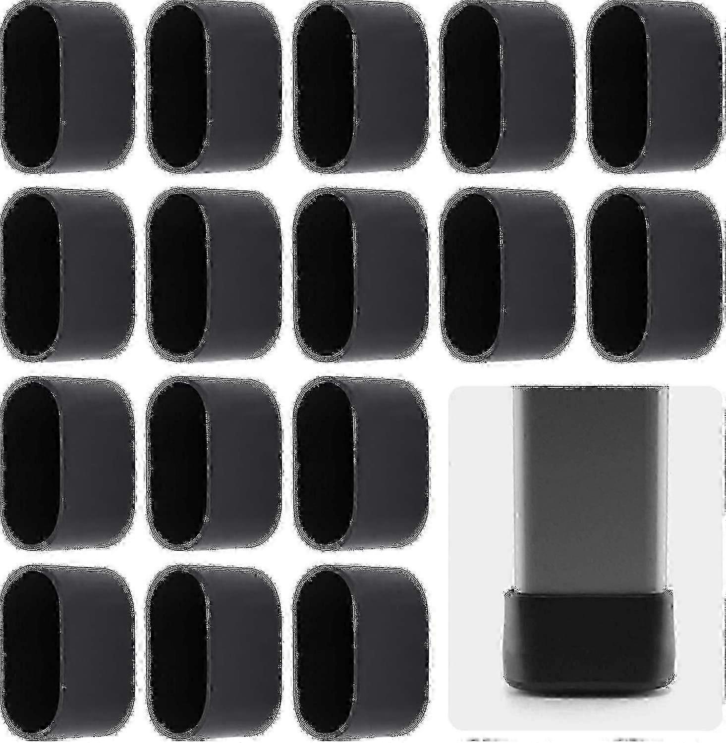 Set Mit 16 Ovalen Stuhlbeinkappen, Robuste Kunststoffkappen Zum Schutz Des Bodens, Perfekt Für Klapp- Und Gartenstühle Mit Schrägen Beinen.