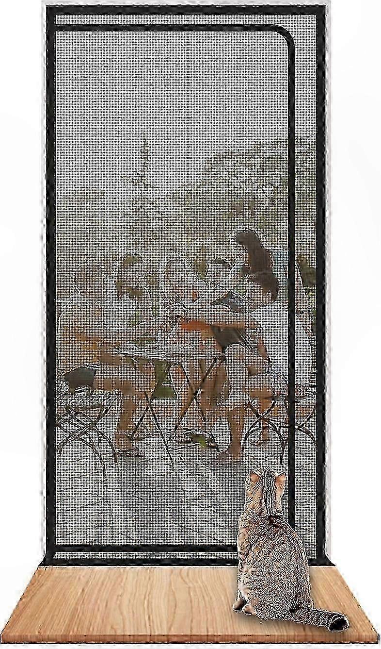 Türvorhang Mit Moskitonetz Und Reißverschluss, Strapazierfähiges Netzgewebe Für Katzen Und Hunde, Einfacher Zugang Für Haustiere, Passend Für Türen 90 X 210 Cm