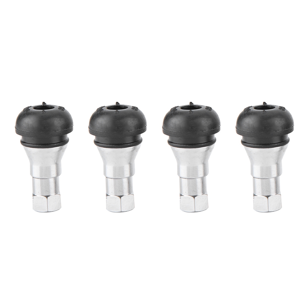 4 Ventile Aus Aluminiumlegierung Mit Gummikappen Für Schlauchlose Reifen – 4-teiliges Set
