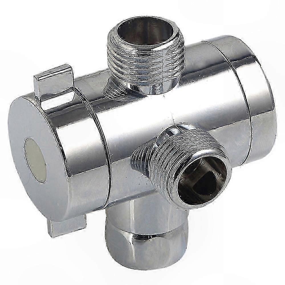 3-wege-wahlschalter Für Badarmaturen, Wasserhahnadapter, Umstellventil Aus Messing, Standardanschluss, Chromoberfläche, Für Badezimmer, Sanitärteil Für Dusche Und Badewanne.