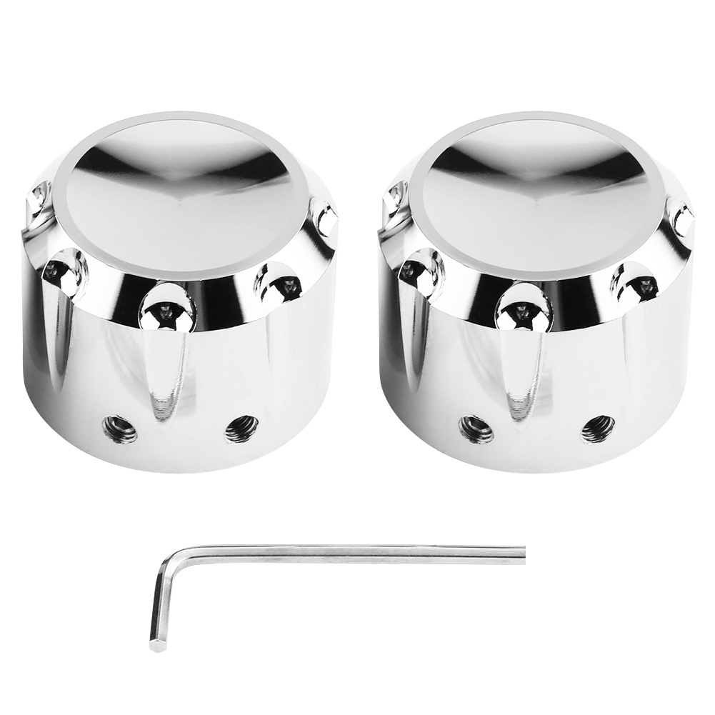 2 Cnc-gefräste Aluminium-hutmuttern Für Motorrad-vorderachse, Verchromter Metall-totenkopf