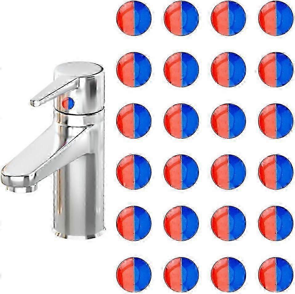 24 Aufkleber Für Warm- Und Kaltwasser, Klebeetiketten Für Bad- Und Küchenarmaturen, 10 Mm Epoxid-transferaufkleber, Selbstklebendes Harz Für Mischbatterien