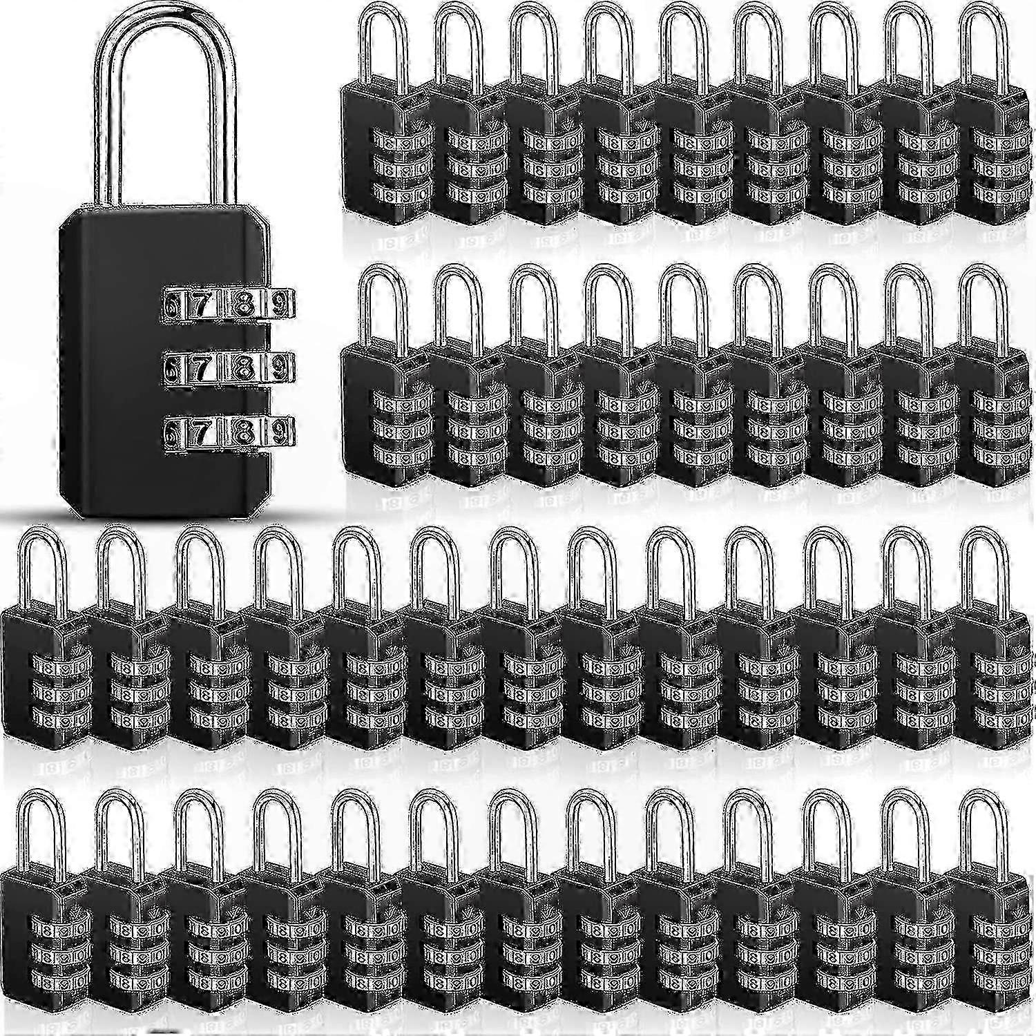 3-stellige Zahlenschlösser, 50er-pack Mini-vorhängeschlösser Für Fitnessstudio, Schule Und Reisen