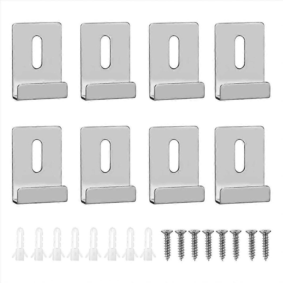 8 Metall-wandspiegelbefestigungen, Spiegelhaken, 8 Robuste Montageclips Zur Wandbefestigung