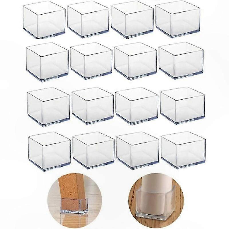 Set Mit 16 Quadratischen Pvc-stuhlbeinkappen, 25 X 25 Mm, Kratzfest Und Geräuschdämpfend Für Parkettböden