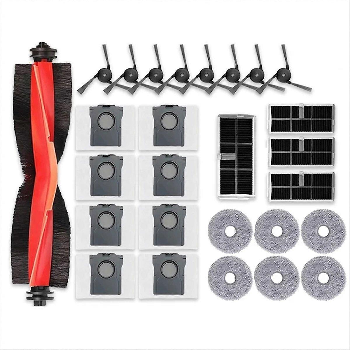 Hauptbürste + Hepa-filter + Wischmopps + Staubbeutel Für X40/x40 Pro Saugroboter, Komplettes Wartungsset, Langlebige Ersatzteile, Hohe Reinigungsleistung.