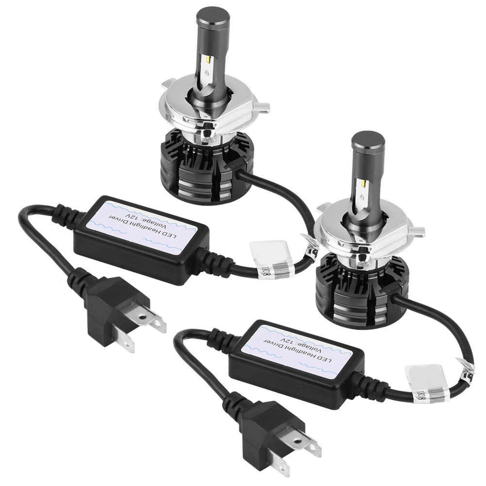 Set Mit 2 Superhellen H4-led-lampen Für Autoscheinwerfer – 3000k, 4300k, 6000k, Leistungsstarkes Blinklicht
