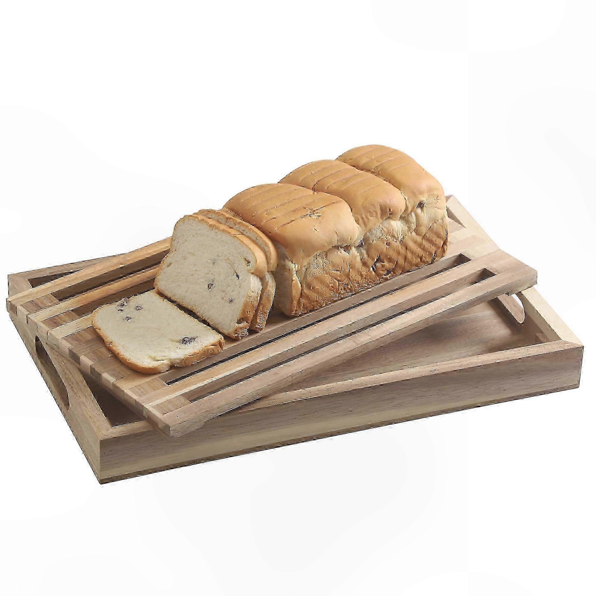Holz-brotschneidebrett Mit Krümelschublade, Serviertablett Und Brotschneider Für Die Küche, Integrierter Croutonbehälter, Stabiler Brotständer, 1 Stück
