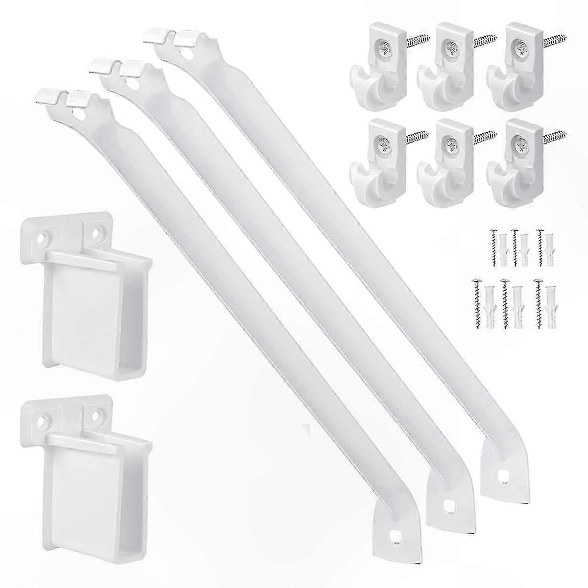 12-zoll-wandhalterung, Set Bestehend Aus 6 Metallclips Und 2 Endhalterungen, Robuster Stahl Für Vielseitige Aufbewahrungsmöglichkeiten Und Stabile Regale.