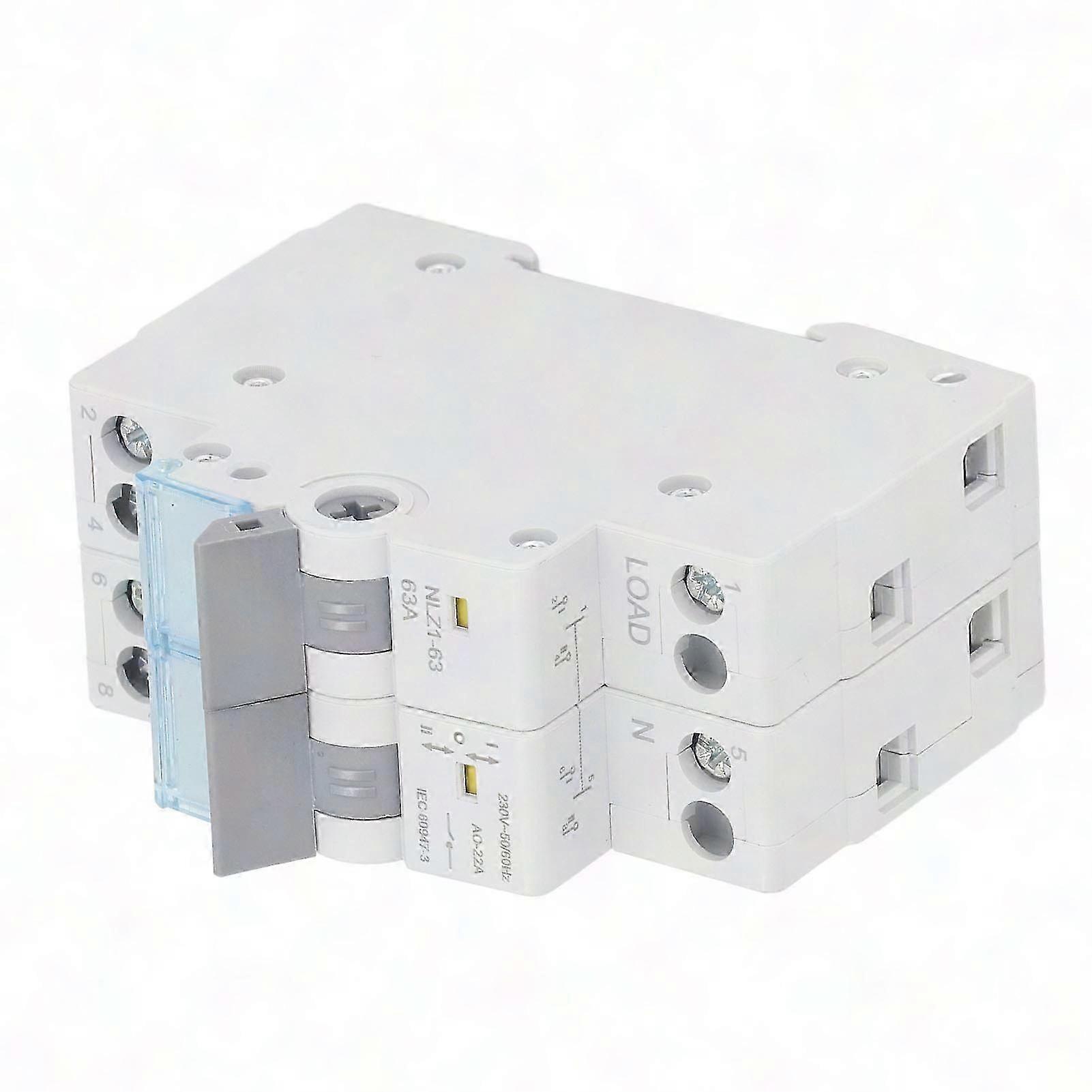 Manueller Umschalter 63a 230vac 2p, Din-schienenmontage 35mm, Leistungsschalter Mit Einseitiger Verriegelung Für Die Quellenumschaltung.