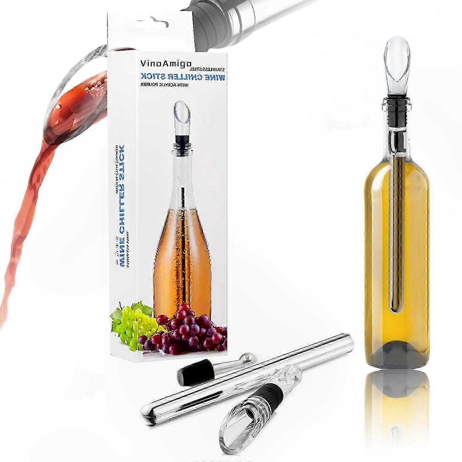 Weinkühlstab Aus Edelstahl, Wiederverwendbar Und Tragbar, Um Ihre Flasche Schnell Abzukühlen, Ideales Sommelier-zubehör.
