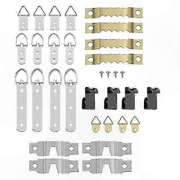 68-teiliges Wandhaken-set Für Bilderrahmen, Mit D-ringen Und Gezahnten Haken Für Bilder Und Fotos