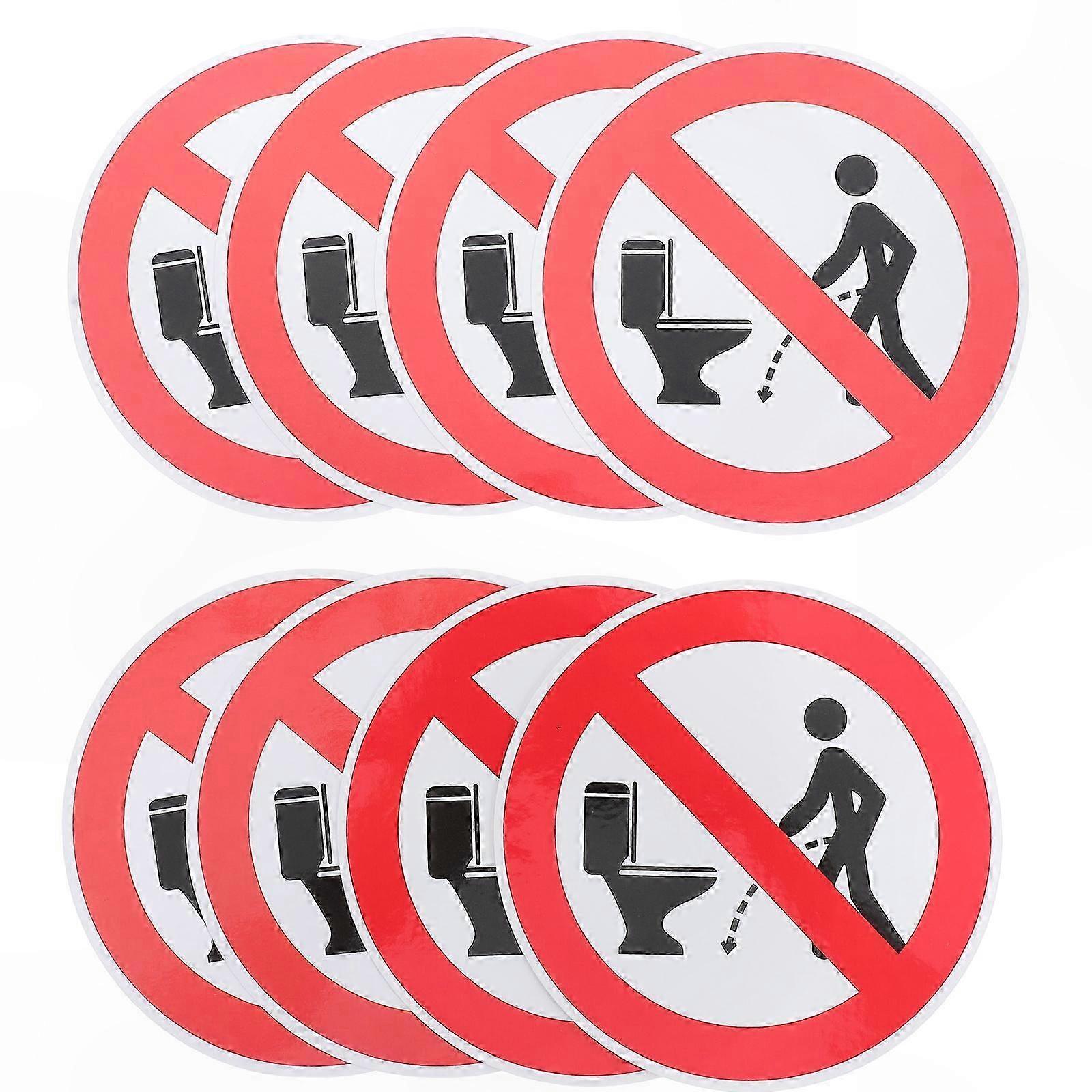Wasserdichte Pvc-toilettentürschilder, 8er-set Urinal-hinweisaufkleber Für Büros