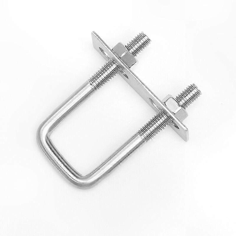 Satz Mit 4 U-bügeln, 80 X 50 Mm, Edelstahl, Mit Muttern Und Unterlegscheiben, Befestigungsklemmen Für Rohre Bis 50 Mm Durchmesser