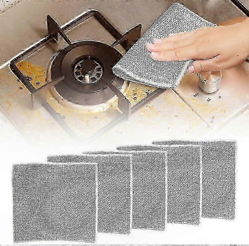 Set Mit 5 Metalltüchern Zum Geschirrspülen Und Scheuern, Vielseitig Und Scheuernd.