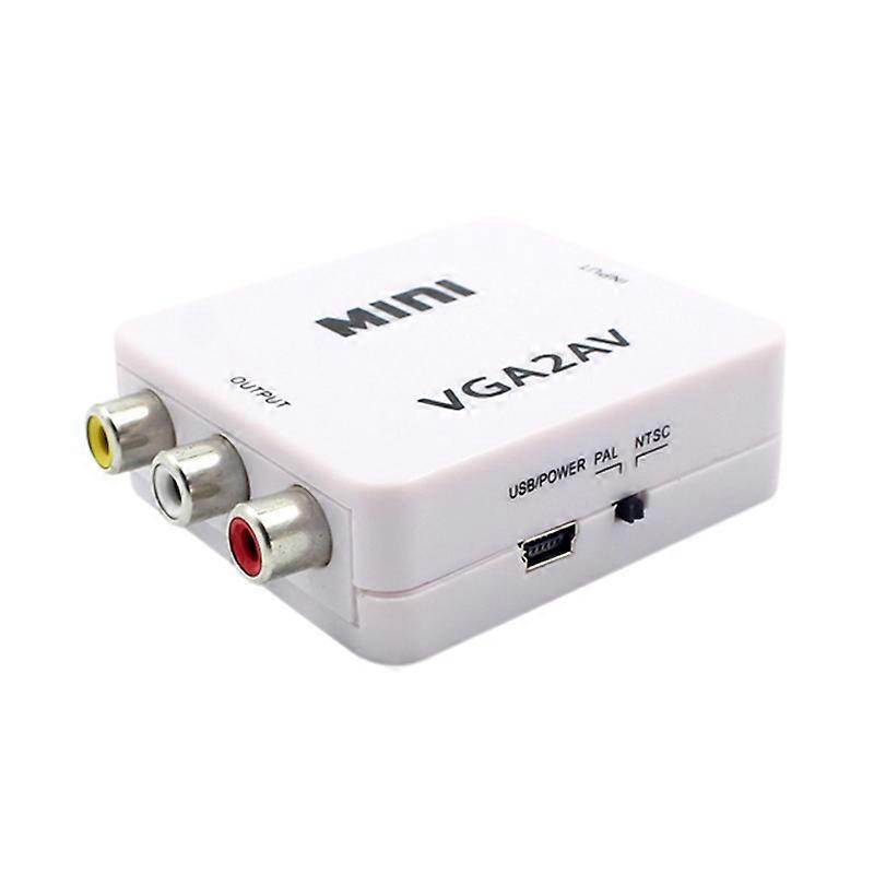 Vga-zu-av-konverter Mit Integriertem Scaler, Mini-videoadapter Mit Unterstützung Für 1080p, Für Fernseher Und Projektoren