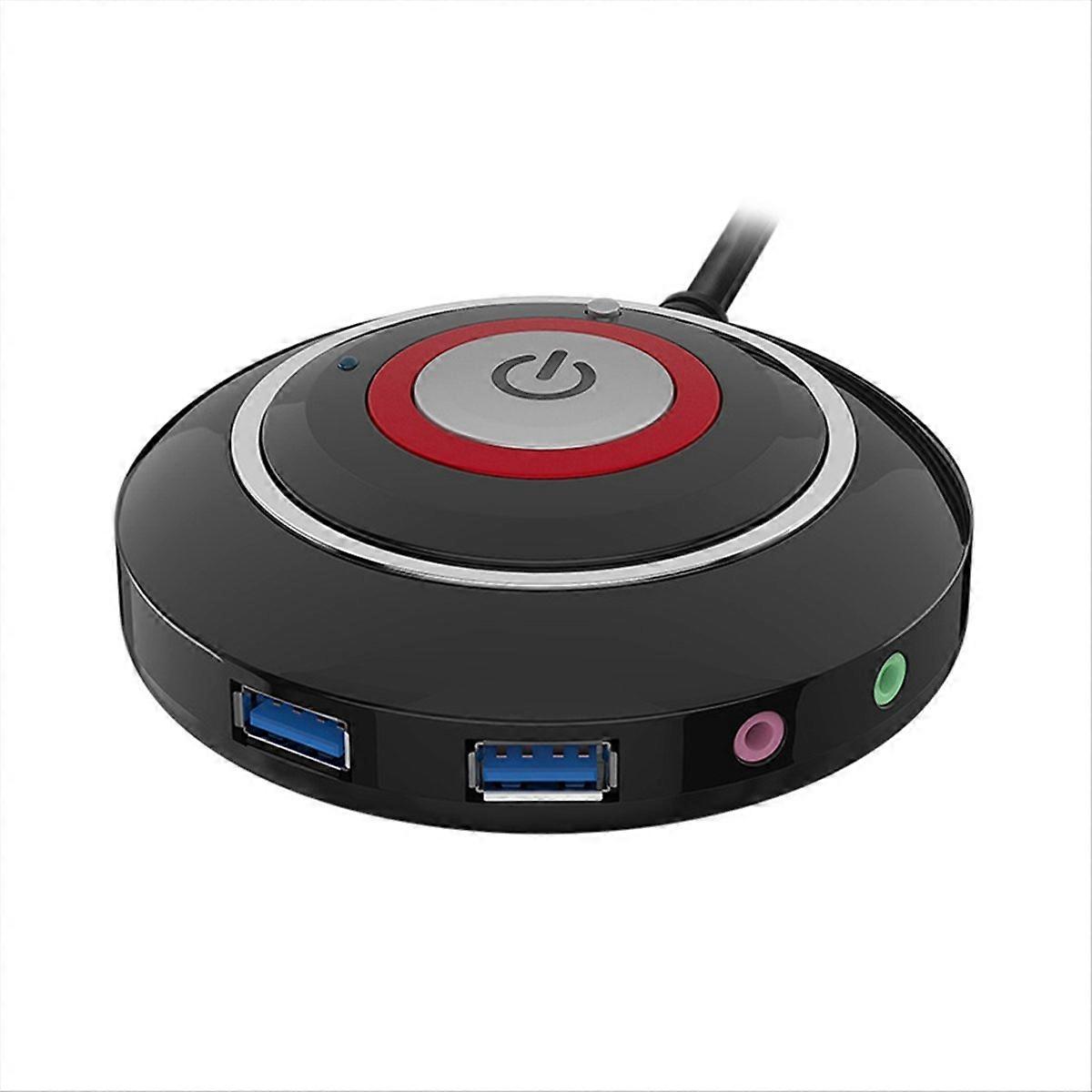 Pc-ein-/ausschalter Mit Zwei Usb-anschlüssen Und Audiobuchse Für Desktop-computer, Netzschalter, Multifunktionsanschluss