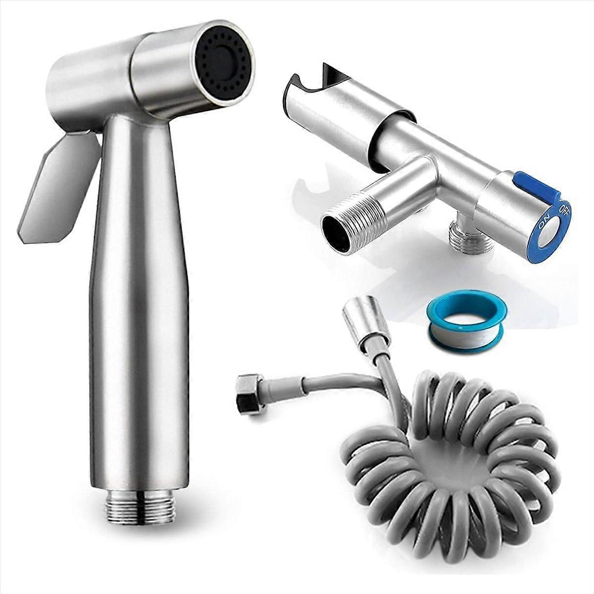 Tragbarer Bidet-sprühkopf Für Die Toilette, Manueller Toilettensprühkopf Mit Verstellbarem Strahl, Badezimmerzubehör, Intimhygiene-set, 60 Cm Langer Flexibler Schlauch, Verchromt, Für Den Heimgebrauch