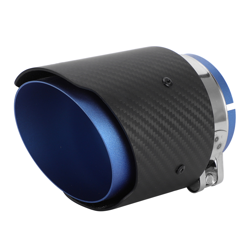 Auspuffendrohr Aus Mattem Carbonfaser, 80 Mm Einlass, 101 Mm Auslass, Gerader Hals, Für Mazda Cx5 Cx4 (blau)