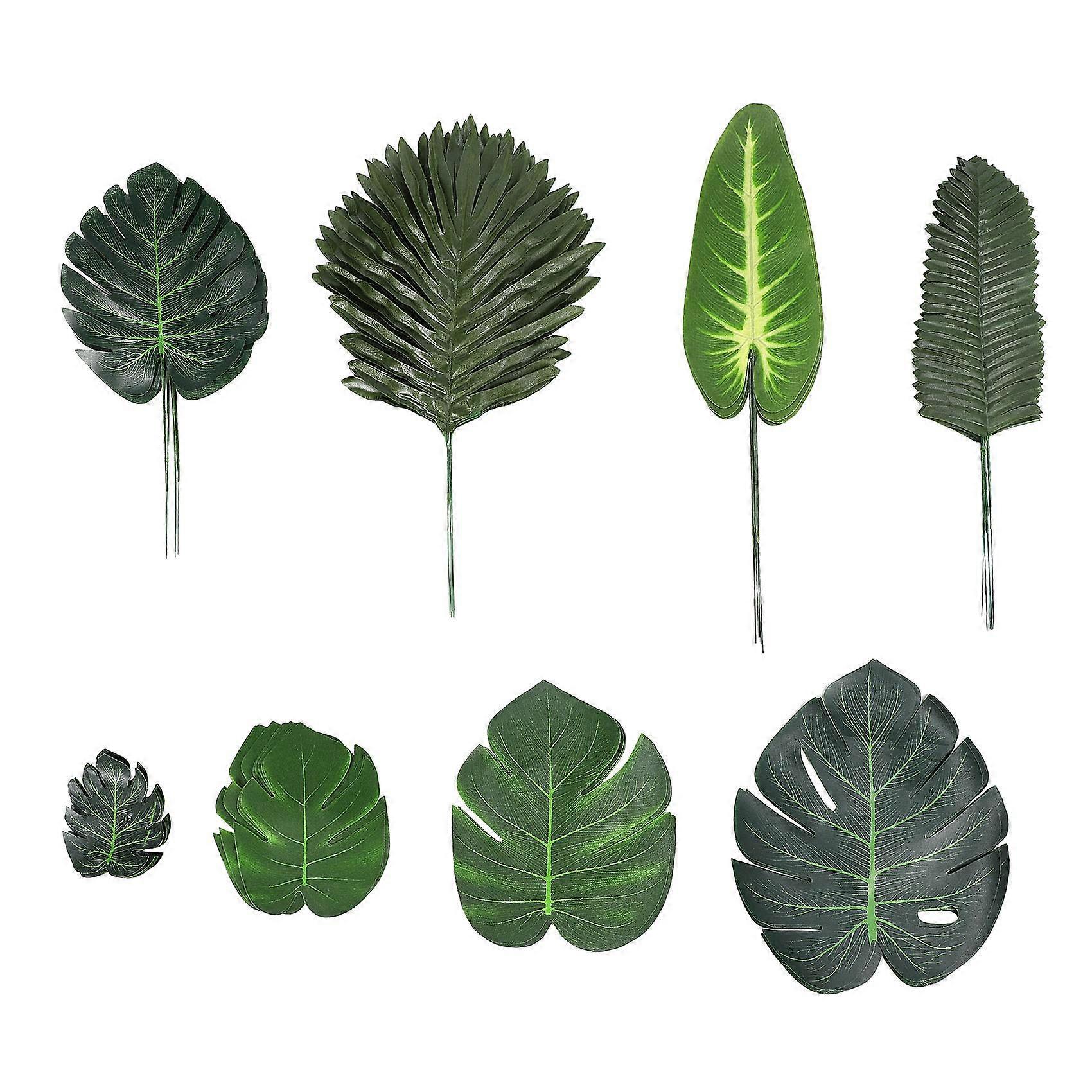 Set Mit 68 Künstlichen Monstera-blättern, 8 Künstliche Palmenformen Mit Stiel