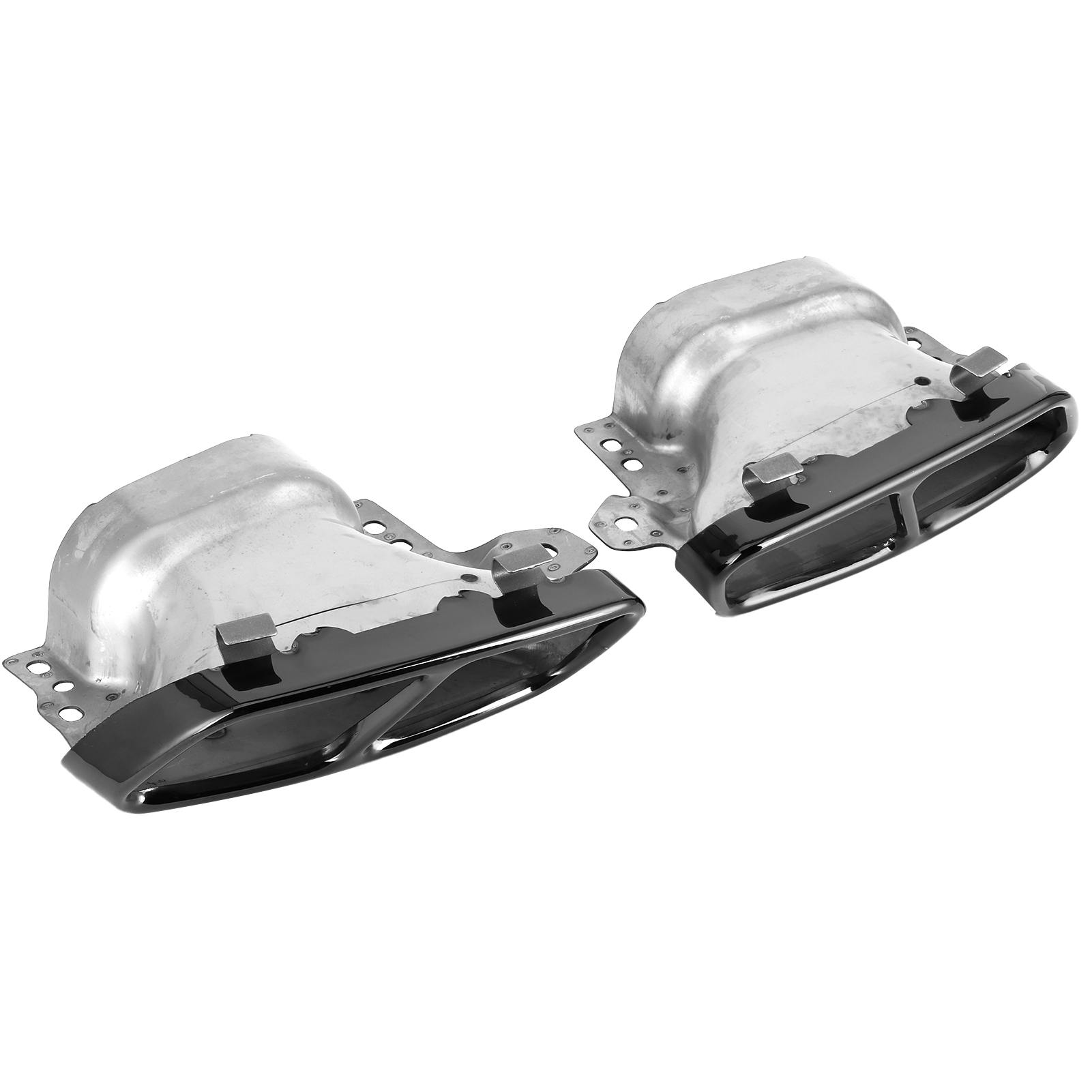 Edelstahl-vierfach-auspuffendrohre Passend Für Mercedes Amg A45 W176 Cla45 C117 2013-2018 (schwarzchrom)