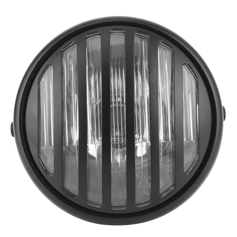 7-zoll-motorbide-rundscheinwerfergitter-schutzlinse Aus Klarglas, 35-w-halogenlampe, Retro-stil