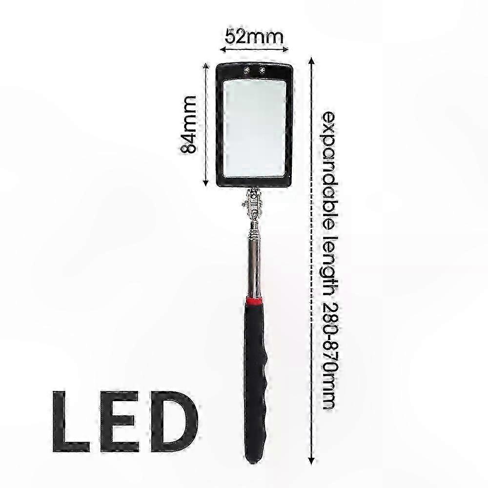 Led-beleuchteter Teleskopspiegel Für Mechaniker – Ausziehbares Inspektionsset, Reparaturwerkzeug Mit Verstellbarem Griff